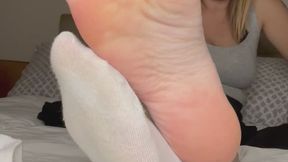 Foot fetish sweaty sock removal JOI