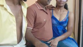 gay husband and her lesbian wife blow job with her neighbour and ass fuck husband wife, indian real threesom sex
