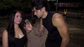 Random street interview on the streets of Medellin leads to HARD sex