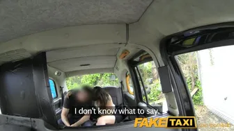 Brunette takes deep anal in a taxi with a view