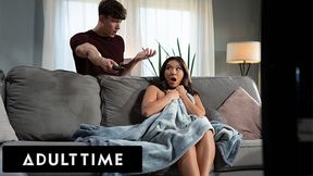 ADULT TIME - Kimmy Kimm CAUGHT MASTURBATING By Her Roomie, But She Can&#039;t Resist His Huge Cock!