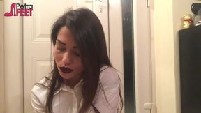 Super sexy Italian girl teasing everyone with her smoking