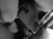 Slave locks new cell mate wifi enabled chastity cage - Proof for his owner