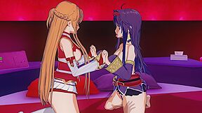 Sword Art Online - Asuna X Yuuki Threesome