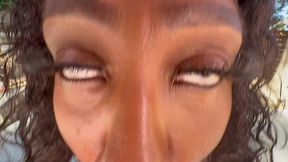 horny ebony mystique suck my cock in pov