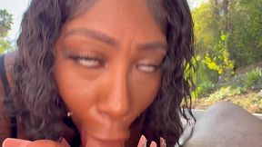 horny ebony mystique suck my cock in pov