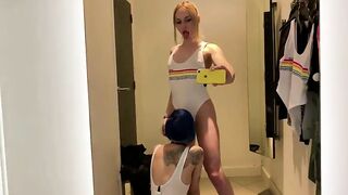 Watch this wild tranny deepthroat in lingerie while wearing a sundress in the bedroom