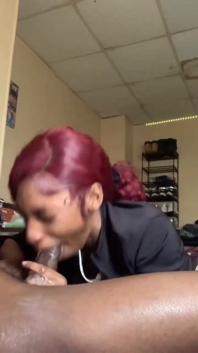 Deep throat ebony babe takes a BBC for a wild ride