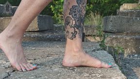 Barefoot Goddess on Stone