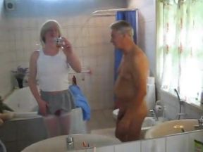 crosdresser having a blowjob by an old guy 2