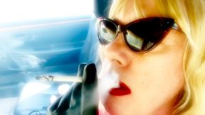 MATURE BLONDE SMOKING VS120 MENTHOLS WITH CAT SUNGLASSES
