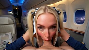 Busty Pilot &amp_ Naughty Stewardess - Airplane Hardcore Fuck &amp_ Thick Cumshot Compilation AI Generated
