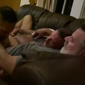 Three Bears getting dirty on the couch