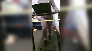 Step milf fuck on treadmill by step son