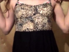 Sissy in new dress and panties