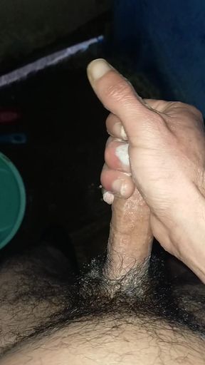 Masturbation and Ejaculation in a Very Hot Public Bath
