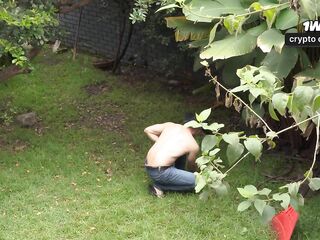 Built gardener is hired by brunette hair mother I'd like to fuck and does specific jobs for her