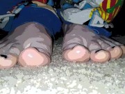Foot Fetish, Tapping Toes, Trans Guy With Long Fuckable Feet