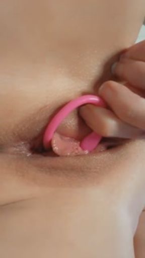 stroking my clit quietly with my husband next door