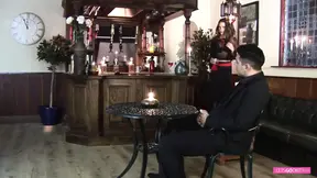 South American beauty gags on cock before riding it
