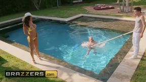 Dirty step mom fucks her lil poolboy