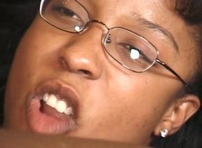 Ebony whore ass fucked before big black cock fills her mouth with sperm