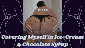 SSBBW Rachel Covers Her Body in Ice-Cream and Syrup WMV