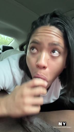 Must-share moment from "A sloppy blowjob before we get off and meet my friends -amateur couple- nysdel"