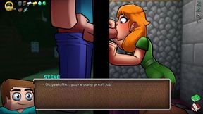 Alex Sucks Steve Through a Gloryhole! Sloppy Blowjob HornyCraft Minecraft Parody