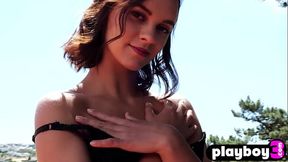 Petite blonde teen model exposed hot posing and babe enjoyed striptease