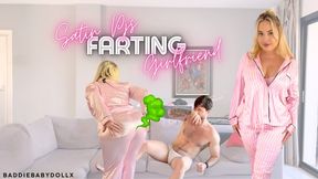 Satin pjs farting girlfriend