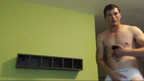 European Guy Barney Strips and Dances