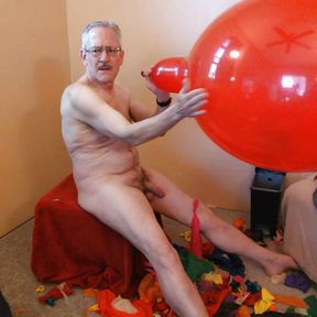 92) Part 2 - Red Tuf-Tex 24&quot; Balloon Pop JO Cum