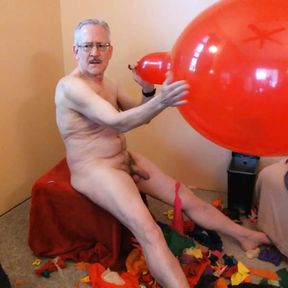 92) Part 2 - Red Tuf-Tex 24&quot; Balloon Pop JO Cum