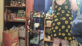 Sunflower Dress & Kissy Print Thong :: Upskirt Te