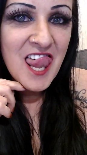 Red Lipstick Application Topless Flirt