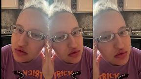 ASMR Chew Sound Effect with Slow Motion - ASMR, Bubble Gum Fetish, Eye Glasses Fetish, Lip Fetish