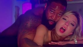 Hot blonde slut, hungry for a rough pound asks her BBC friend to destroy her pussy doggystyle