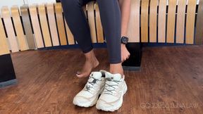 Airport Stinky Feet Tease POV - Ebony Feet