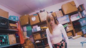 Cute teen 18+ thief suspected and fucked by a security guy