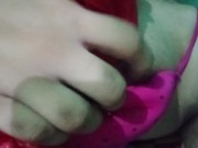 Indian Gay Crossdresser pressing and playing with his boobs and nipples 🥵🥵