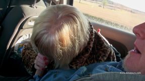Two Matures Give a Guy a Blowjob in the Back of a Car