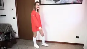 Blonde Babe Ballbusting Champion in Heels