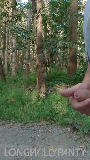 Uncut amateur outdoors in public