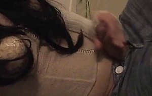 Hot crossdresser strokes cock on cam!