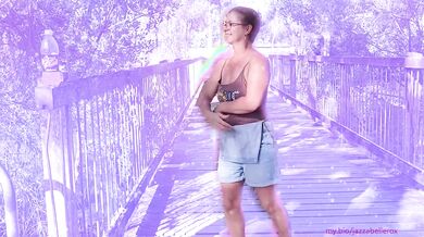 Jazzabelle Rox flashing in public making content while on holidays