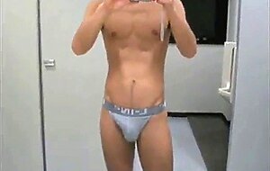 Asian muscle boy cums twice!
