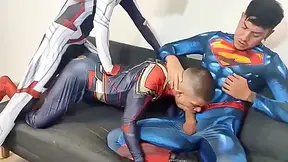Bare Threesome With Superman