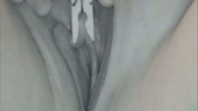 Solo clip with me masturbating my vagina with a clothespeg