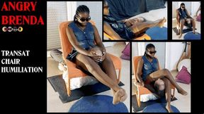 HEADSCISSORS HUMILIATION IN TRANSAT CHAIR in Jeans dress by EBONY SEXY BRAT (480p)